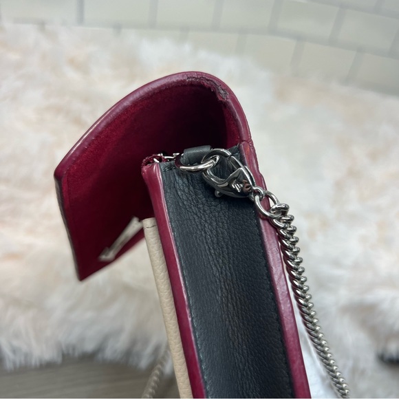 LOUIS VUITTON Calfskin My Lockme Chain Pochette Lie De Vin Etain Creme - Picture 15 of 15